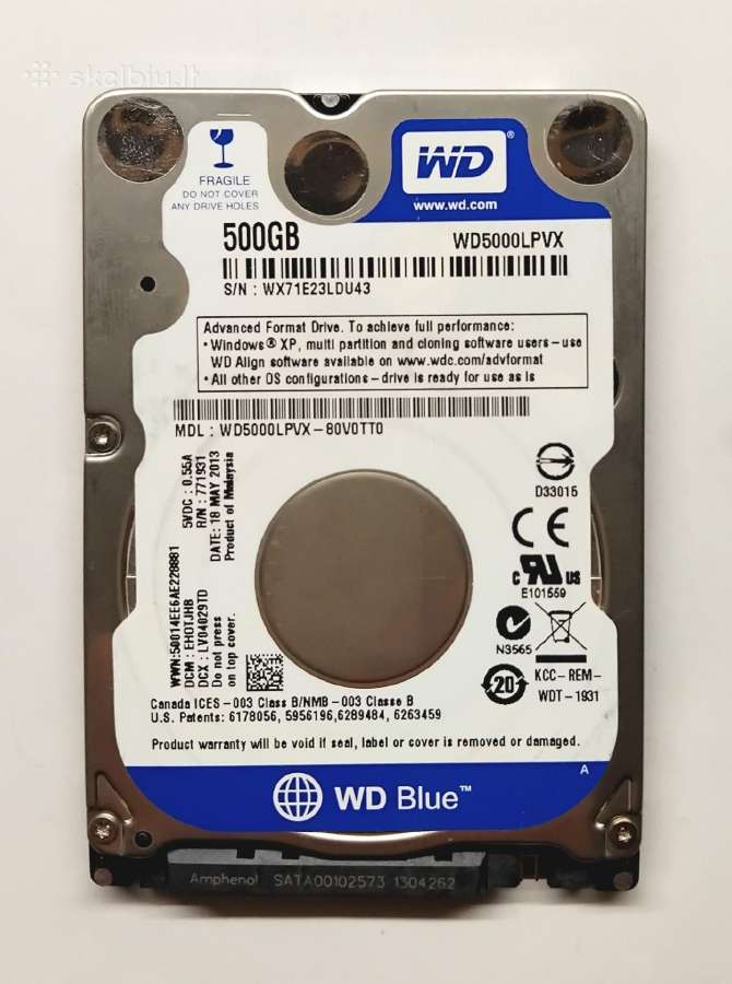 HDD sata 640gb 500gb 320gb geros būklės tested - nuotraukos Nr. 3