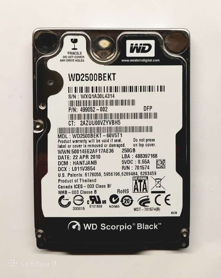 HDD sata 640gb 500gb 320gb geros būklės tested - nuotraukos Nr. 5
