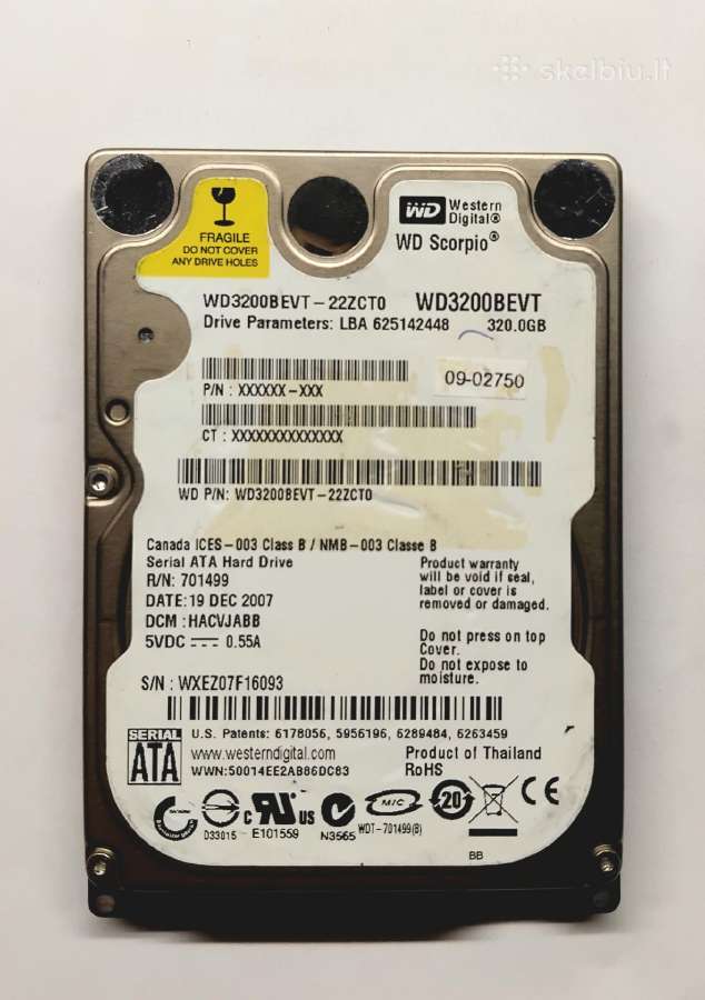 HDD sata 640gb 500gb 320gb geros būklės tested - nuotraukos Nr. 6