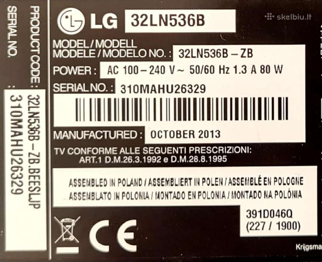 TV ,LG, detalės (plokštės) - nuotraukos Nr. 2