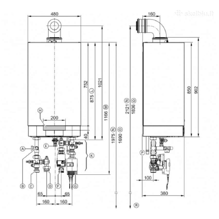 Viessmann sieninis dujinis kondensacinis katilas - nuotraukos Nr. 2
