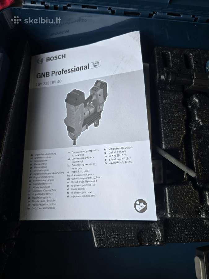 Akumuliatorinė viniakalė Bosch Biturbo Gnb 18v-38 - nuotraukos Nr. 4