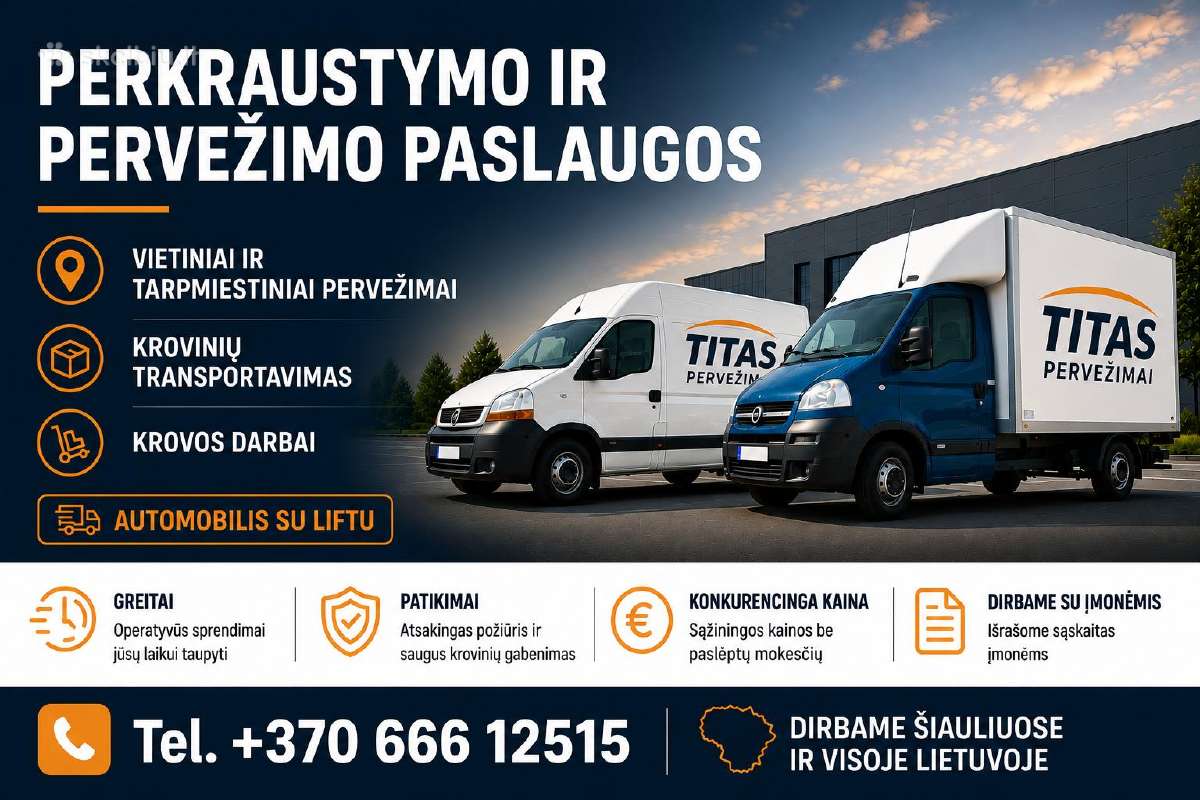 Titas Pervežimai, Perkraustymo, Baldų Išvežimo