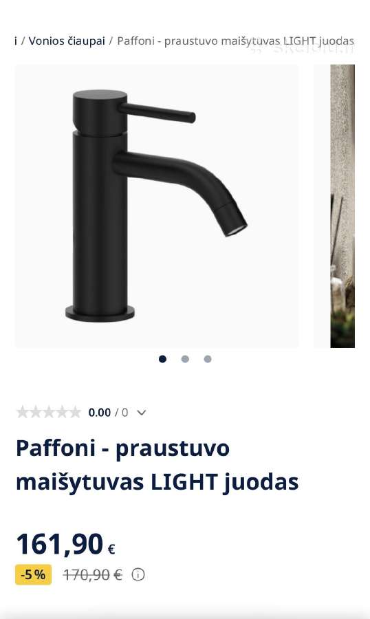 Paffoni - praustuvo maišytuvas Light juodas