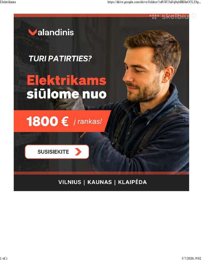 Reikalingas Elektromontuotojas