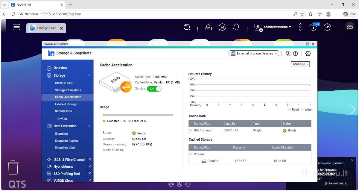 Parduodamas Qnap Ts-453 Pro Nas su 8 GB RAM ir dis - nuotraukos Nr. 5