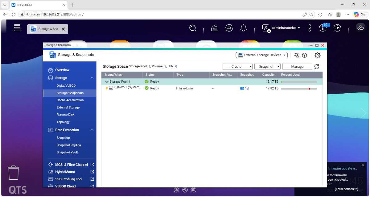 Parduodamas Qnap Ts-453 Pro Nas su 8 GB RAM ir dis - nuotraukos Nr. 6