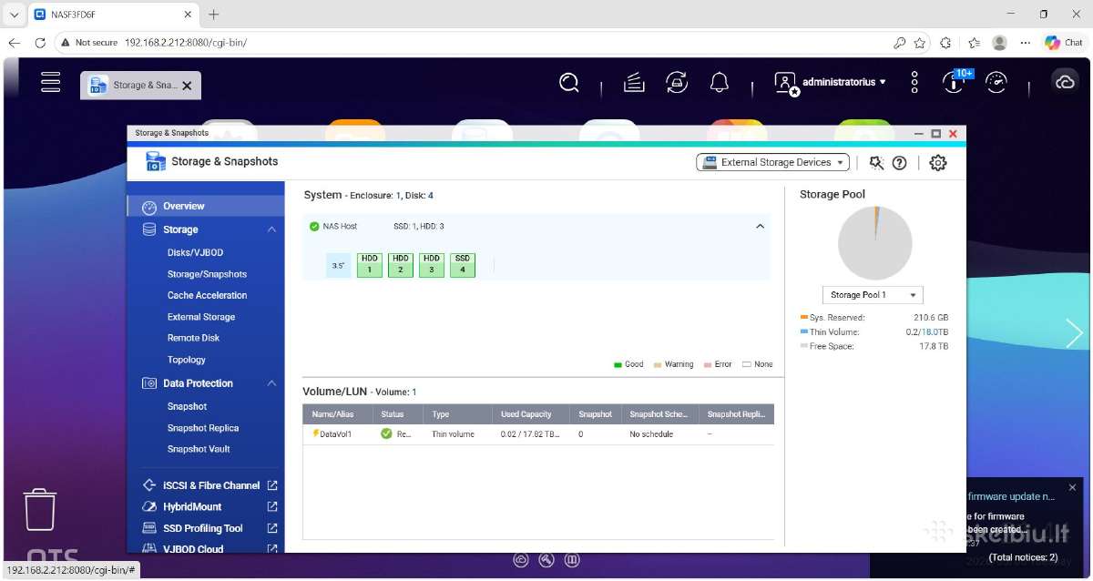 Parduodamas Qnap Ts-453 Pro Nas su 8 GB RAM ir dis - nuotraukos Nr. 8