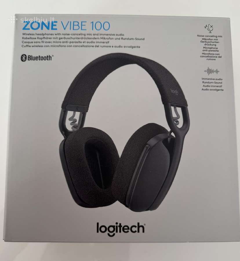 Belaidės ausinės Logi Zone Vibe 100 su mikrofonu
