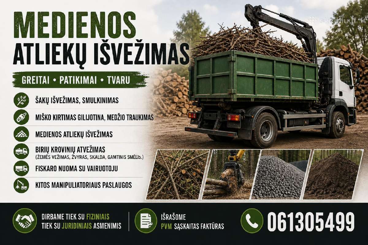Medienos atliekų išvežimas, fiskaro nuoma