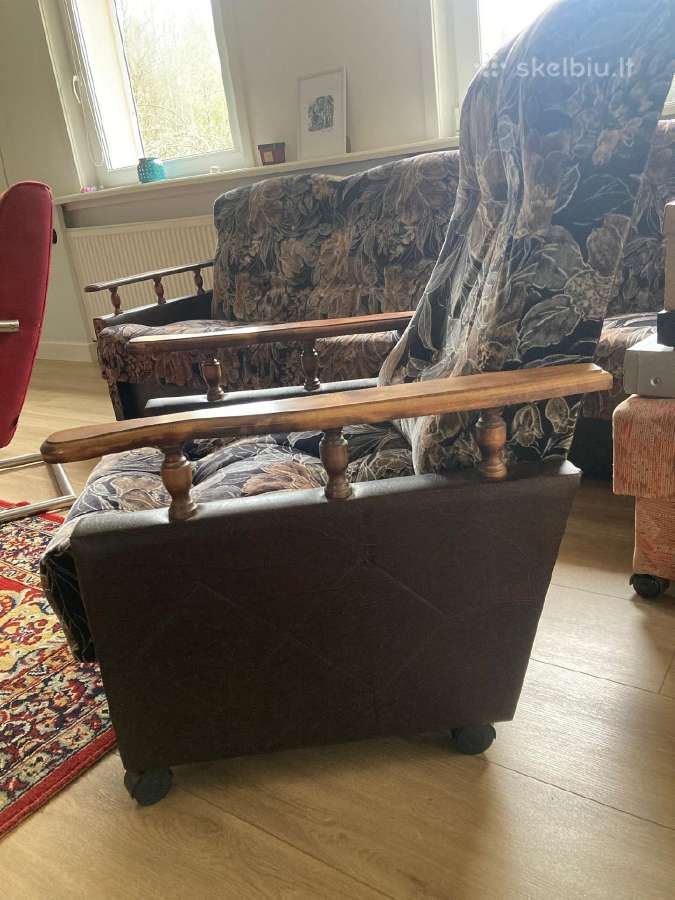 Sofa - lova , du foteliai ir pufas - nuotraukos Nr. 2