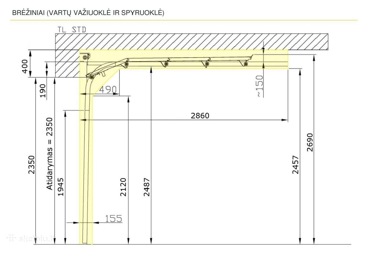 Ryternos vartai, 4.88x2.35 nauji - nuotraukos Nr. 3