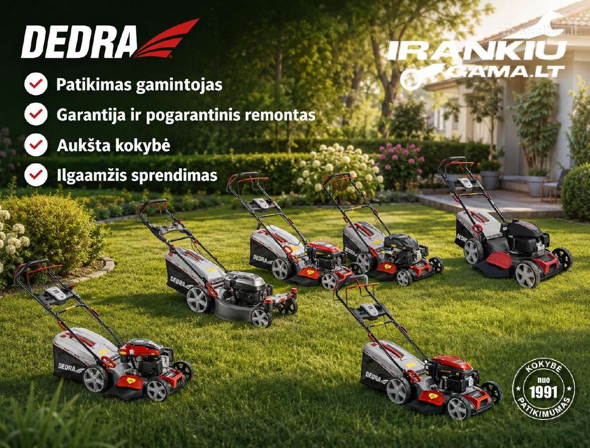 Benzininės žoliapjovės Dedra pigiau!