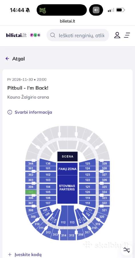 Pitbull koncertas 30d lapkriti