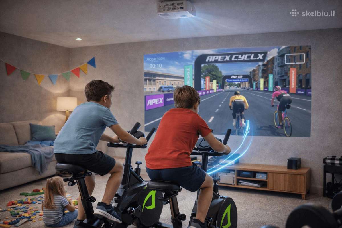 Interaktyvi dviračių žaidimų sistema – virtualios