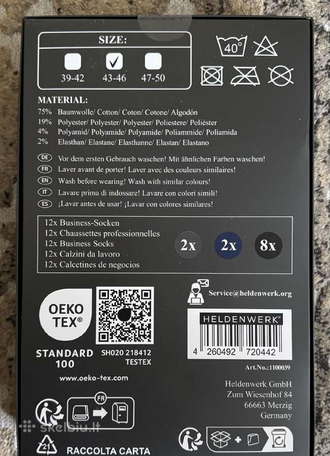 Vyriškos kojinės Heldenwerk dalykinės, kostiuminės - nuotraukos Nr. 2