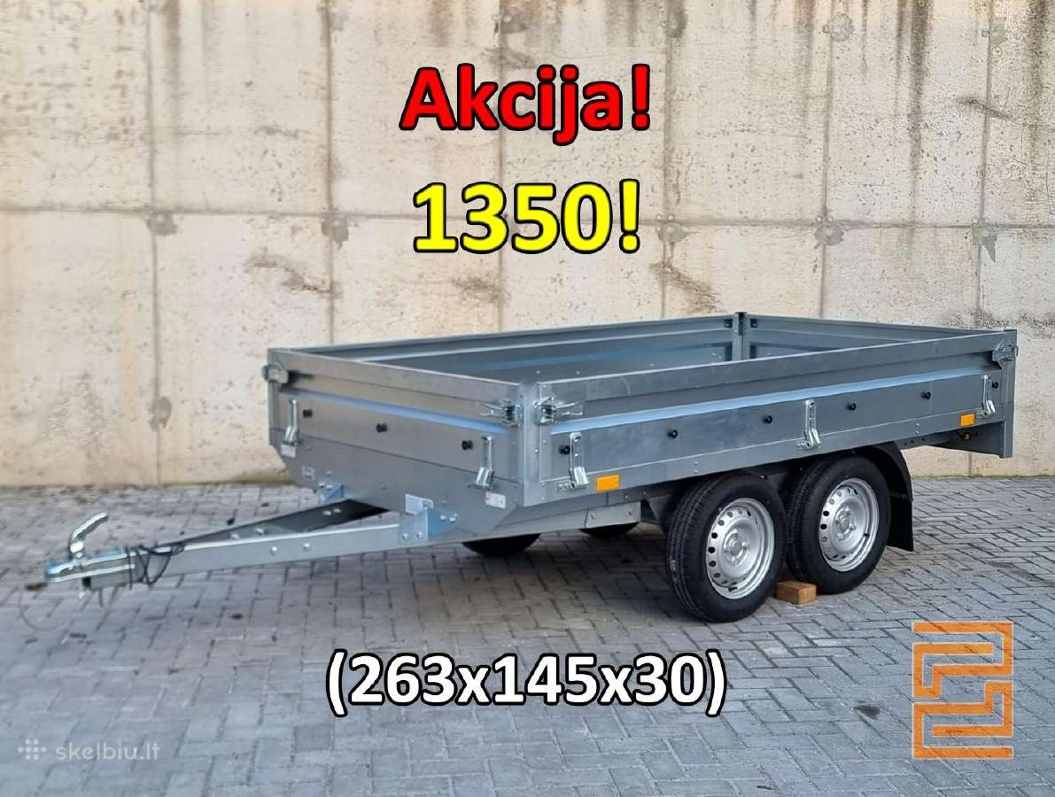 Nauja 2.6x1.45m Dviašė Priekaba