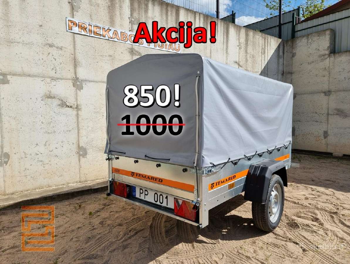 Nauja 750kg priekaba su 80cm tentu