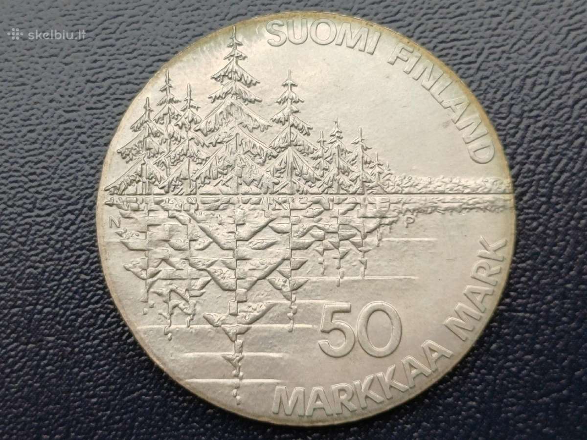50 markių 1985m. Suomija sidabras unc.