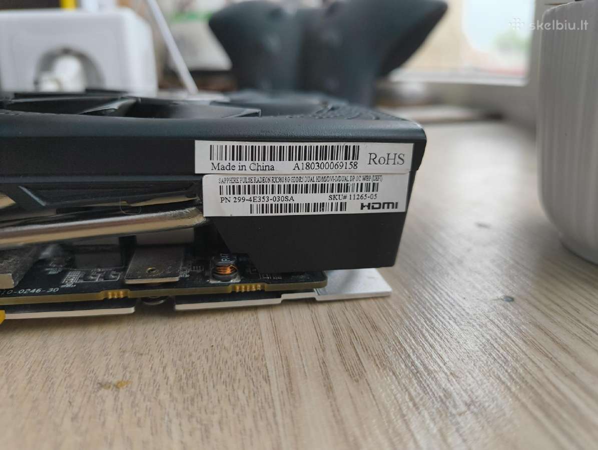 Vaizdo plokštė Rx580 8gb Vairavimo simuliatoriui