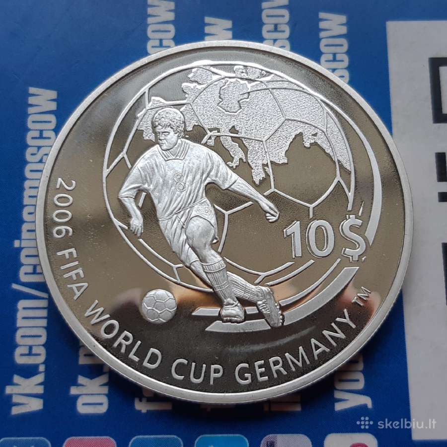 Fidžis 10 dolerių sidabras Futbolas 2006