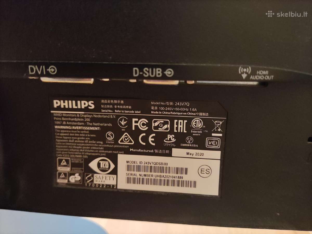 Philips kompiuterio monitorius 243v7q