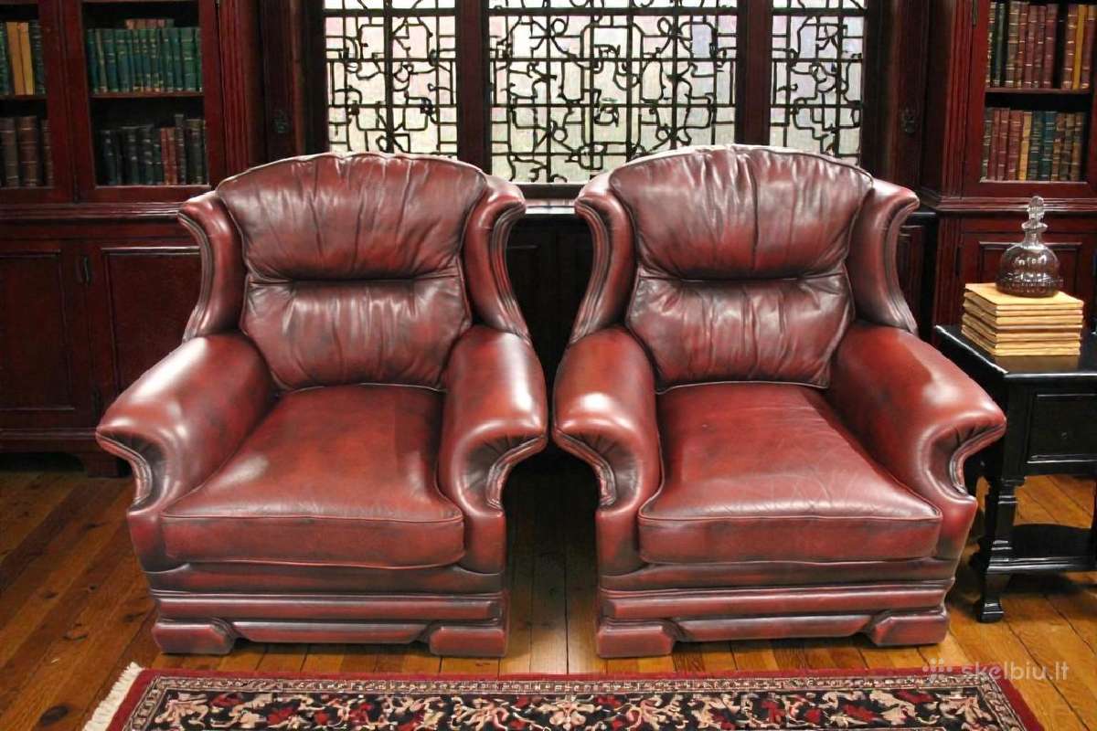 Natūralios odos sofa - nuotraukos Nr. 9