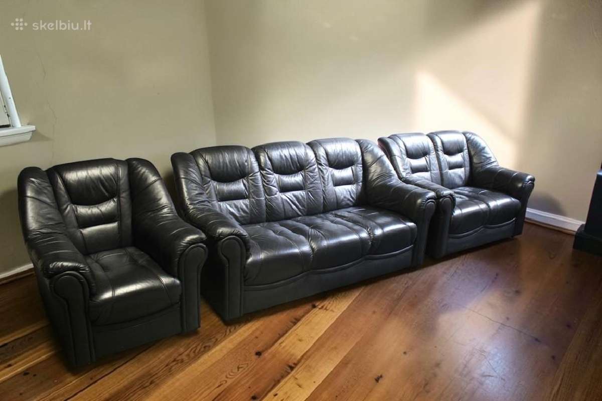 Natūralios odos sofa - nuotraukos Nr. 16