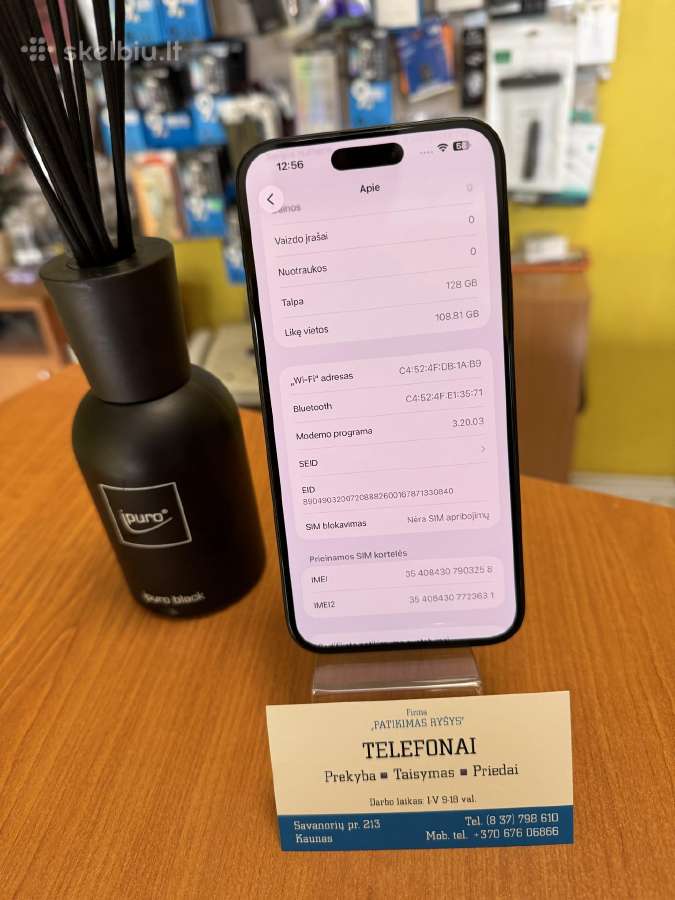 iPhone 15plus 128gb Black Su Garantija - nuotraukos Nr. 3