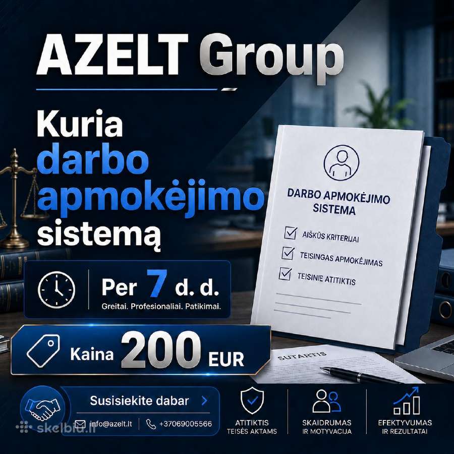 Darbo apmokėjimo sistema - 2026