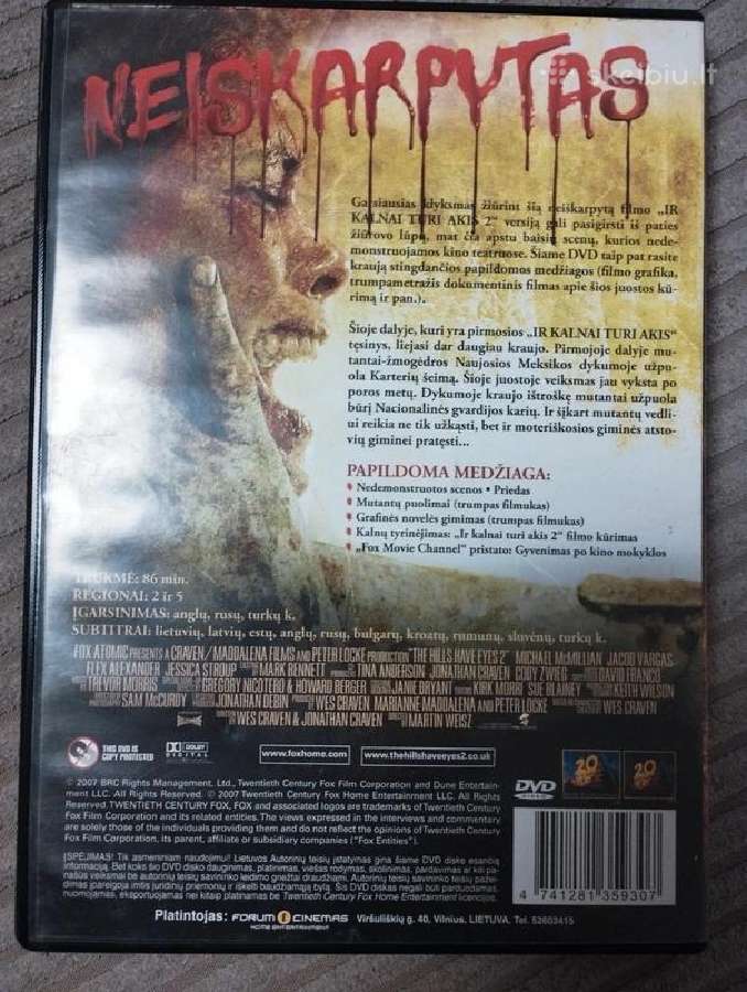 Ir kalnai turi akis 2 Neiškarpytas Dvd - nuotraukos Nr. 2