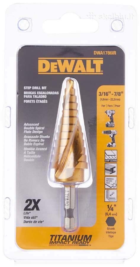 Dewalt Dwa1786ir Titaninis pakopinis grąžtas metal - nuotraukos Nr. 5