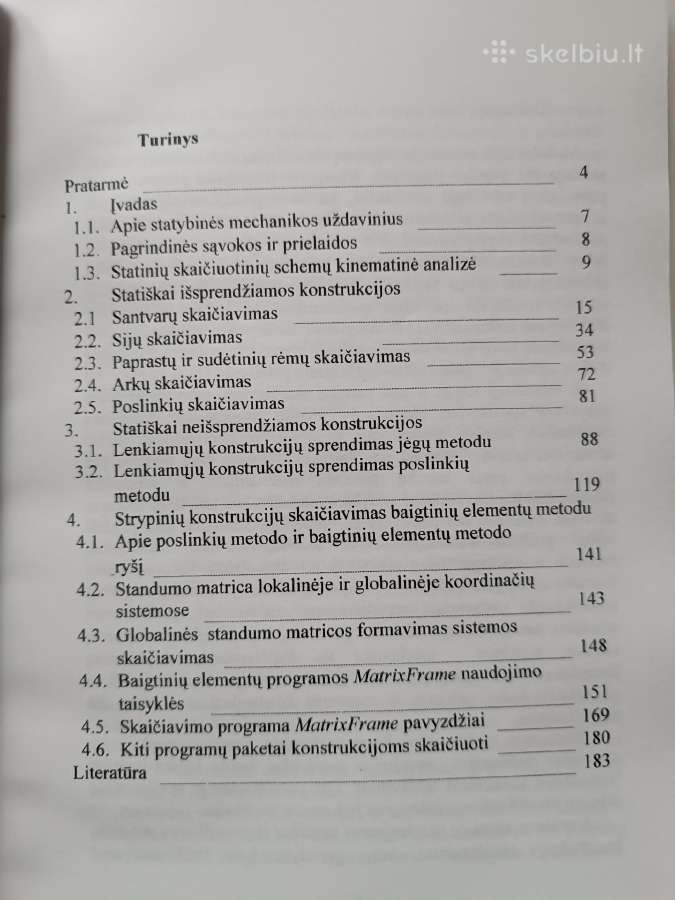 Plokščiųjų strypinių konstrukcijų mechanika - nuotraukos Nr. 3
