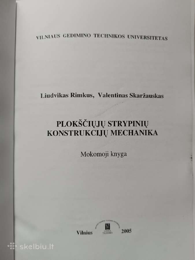 Plokščiųjų strypinių konstrukcijų mechanika - nuotraukos Nr. 2