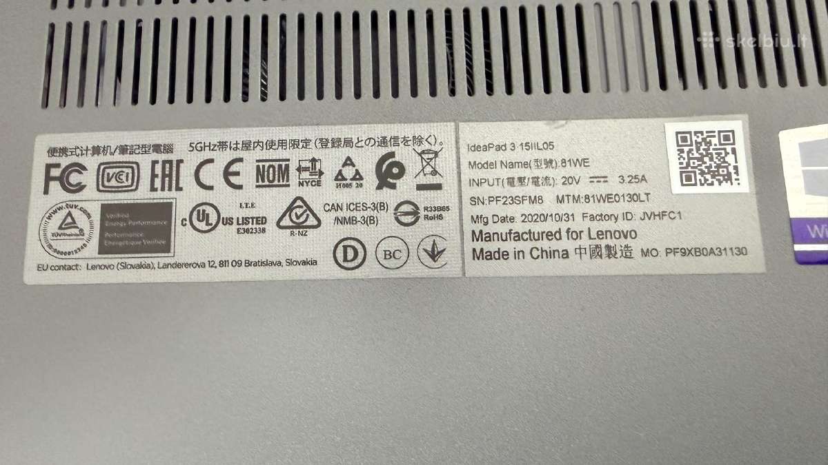 Lenovo Ideapad 3 Intel i3-1005g1 - nuotraukos Nr. 4