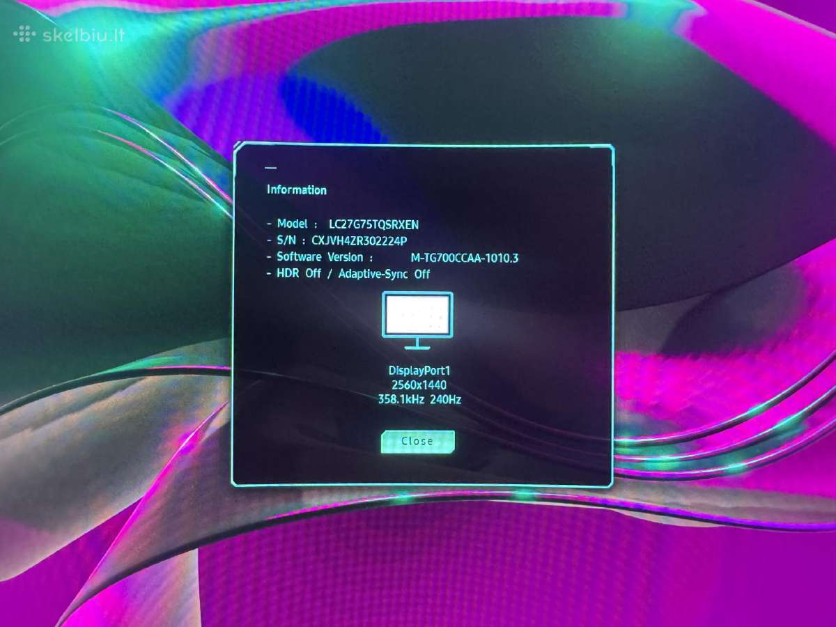 Monitorius Qled Va Samsung Odyssey G7 240hz Qhd - nuotraukos Nr. 3