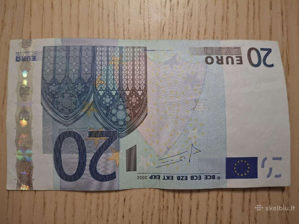 20 euro banknotas 2002 europa