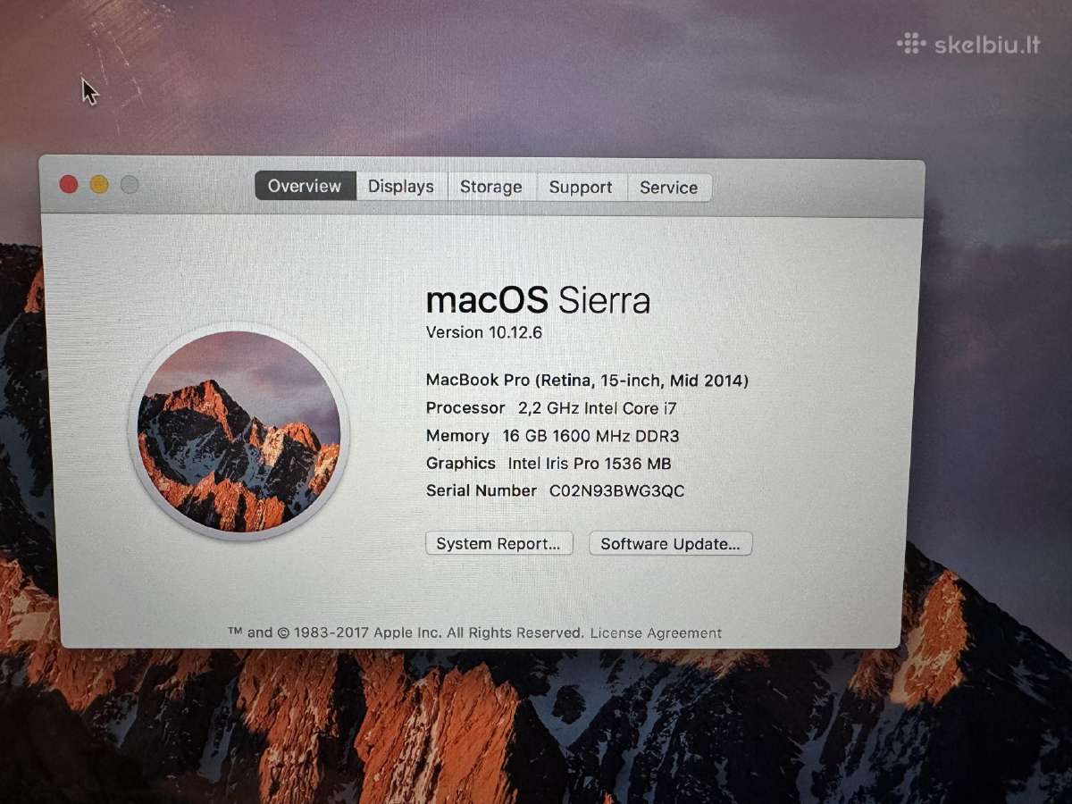 MacBook Pro Retina 15" Mid 2014 - nuotraukos Nr. 3