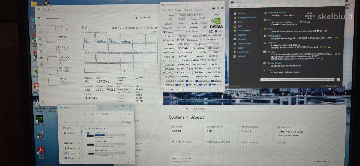 Ryzen 5900x + 32gb RAM + 1tb Nvme + rtx3070 8gb - nuotraukos Nr. 3
