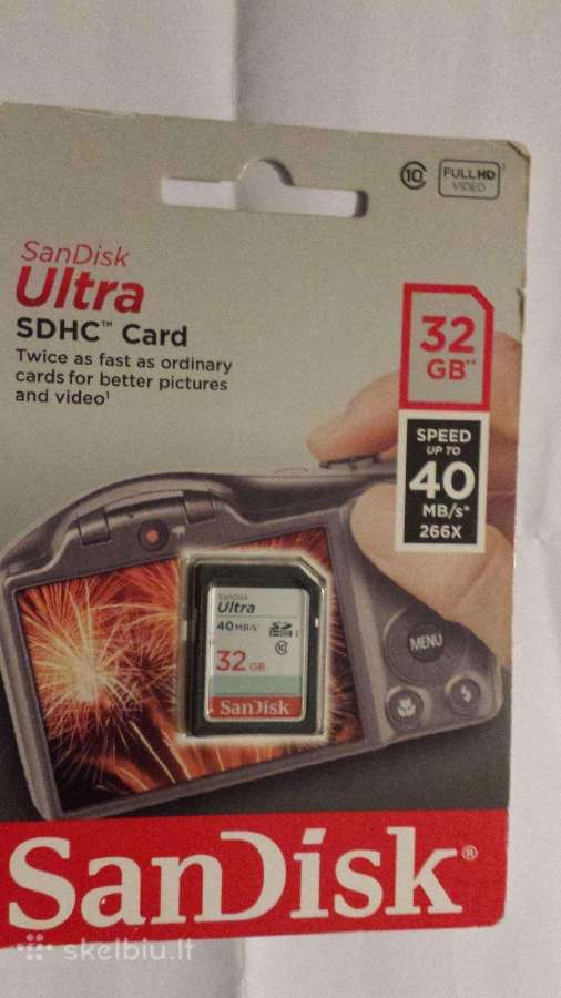 Atminties kortele San Disk Sdhc. Nauja