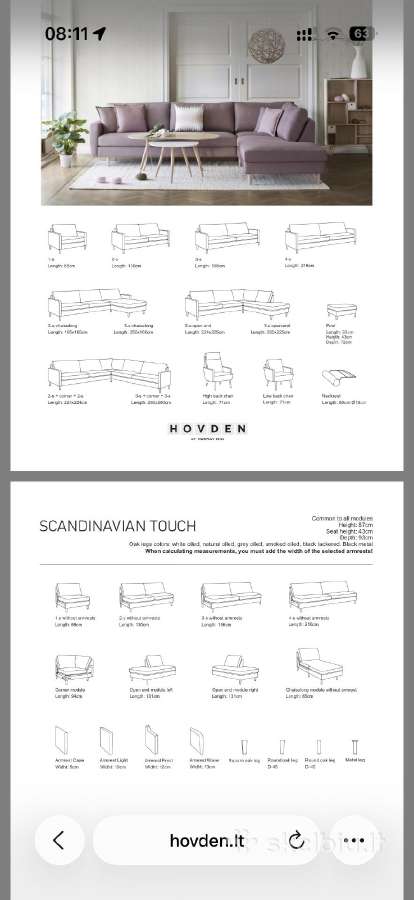 Nauja Hovden Scandinavian Touch trivietė sofa - nuotraukos Nr. 6