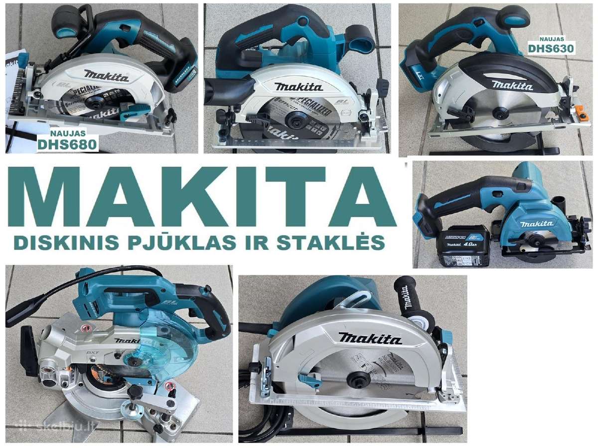 Diskinis pjūklas Makita ir staklės 4 modeliai