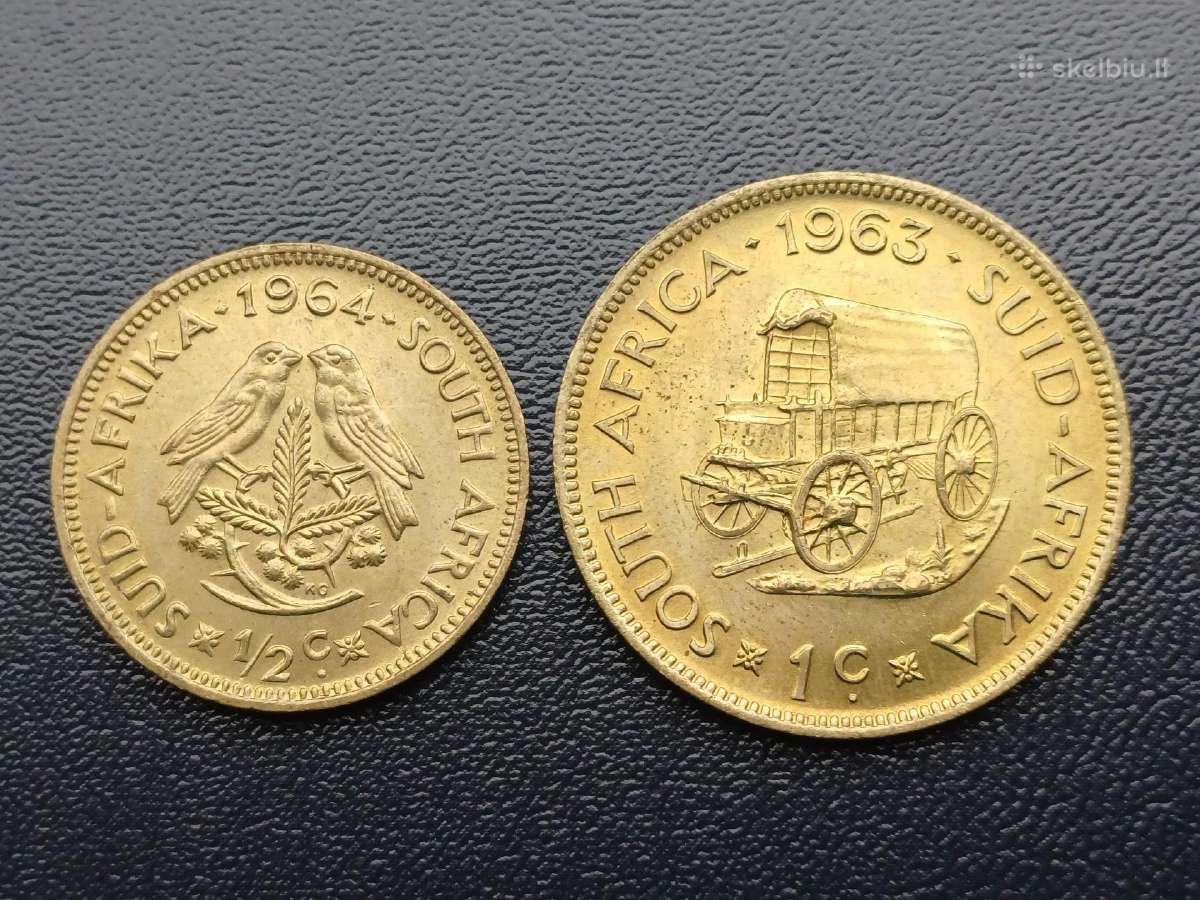 1/2 ir 1 centas 1963-64m. Pietų Afrika unc.