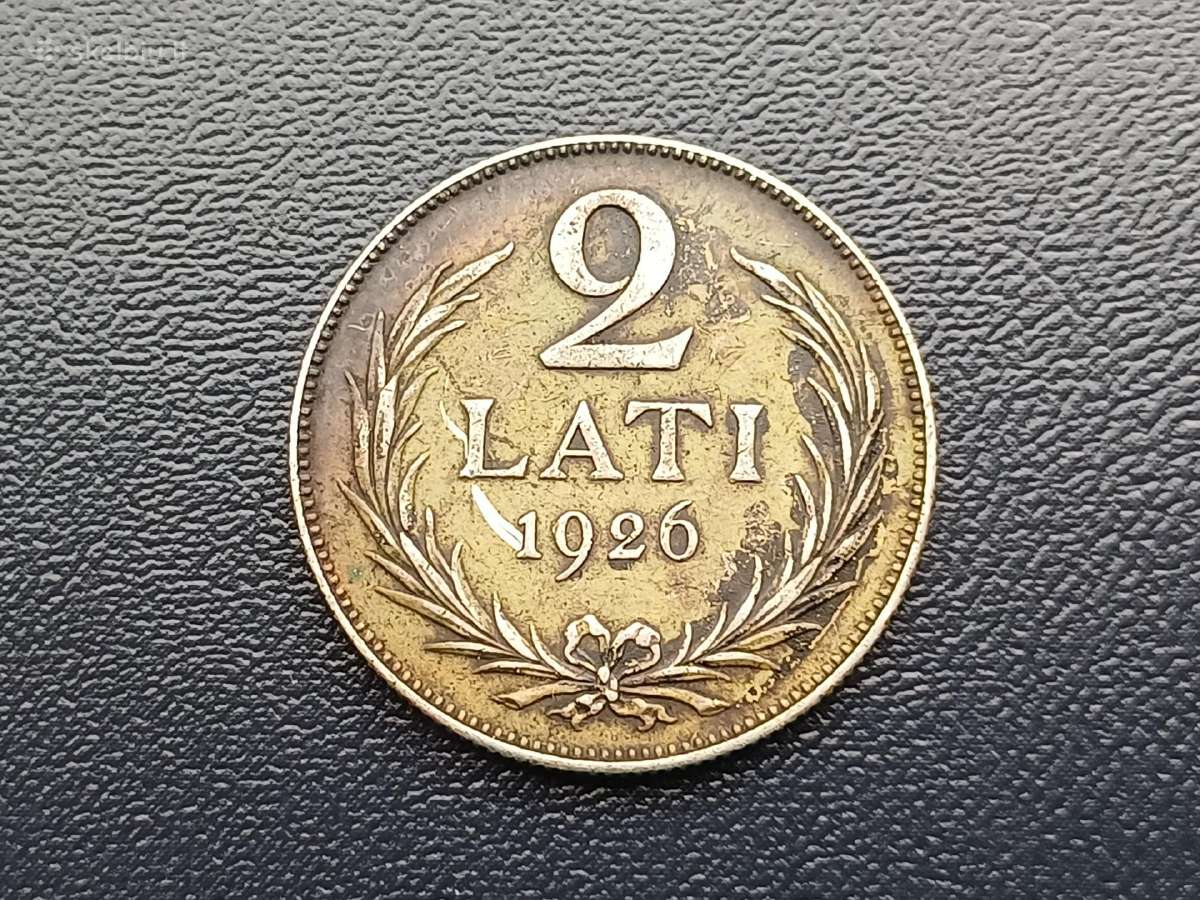 2 latai 1925-26m. Latvija sidabras - nuotraukos Nr. 3