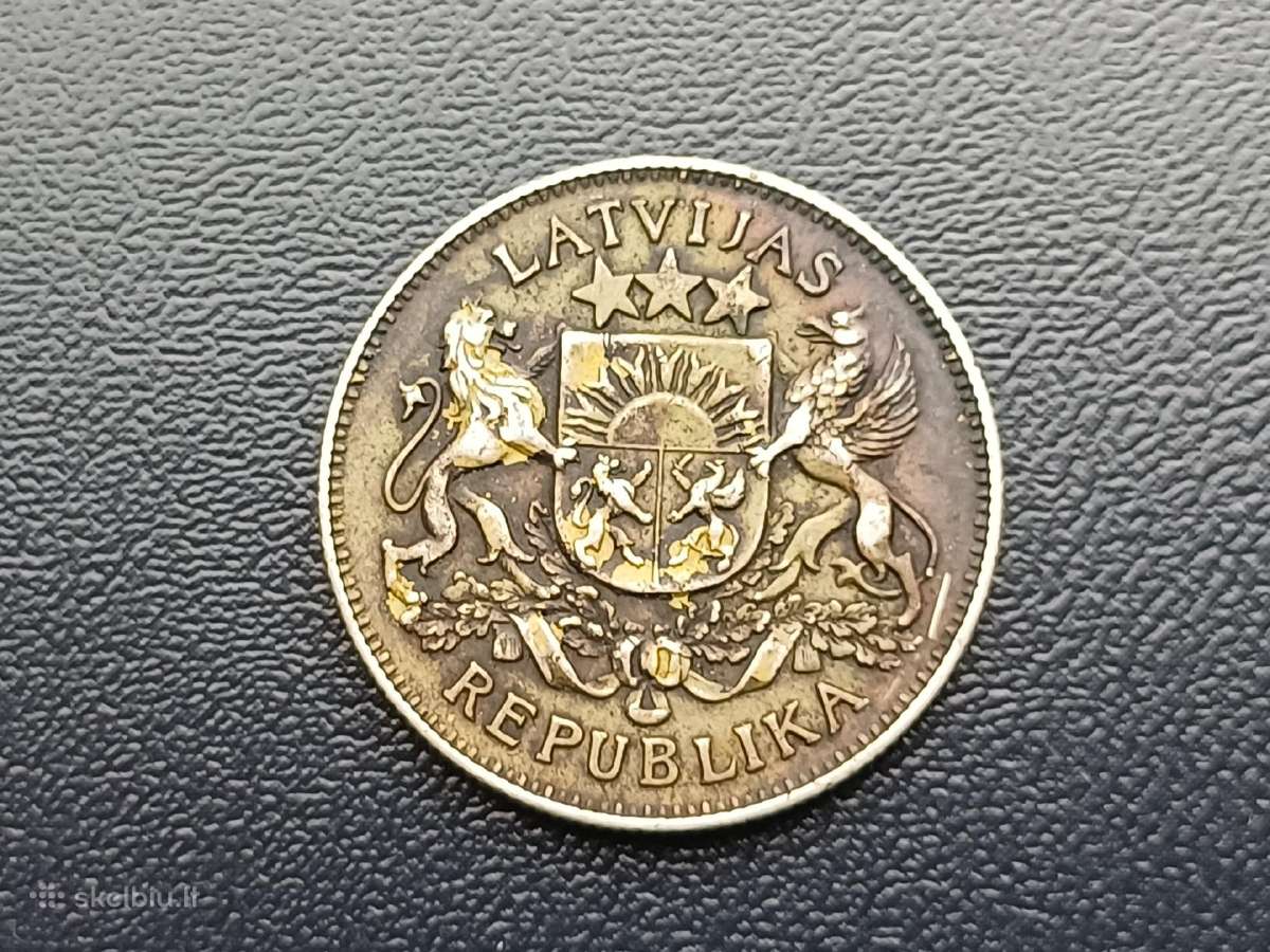 2 latai 1925-26m. Latvija sidabras - nuotraukos Nr. 4