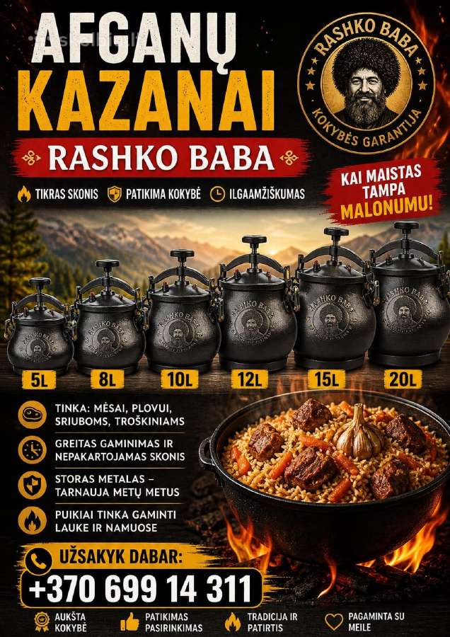 Rashko Baba 5-20 litru Afganistanetiškas kazanas - nuotraukos Nr. 3
