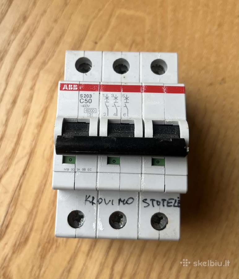 Automatinis jungiklis S203-c50 3p C 50a Abb - nuotraukos Nr. 2