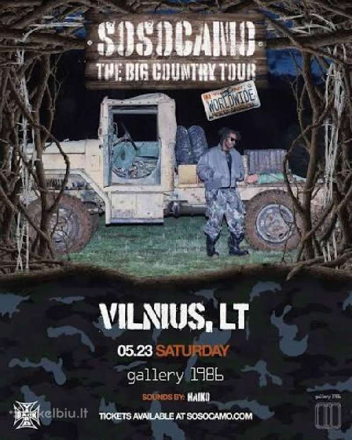 2 Sosocamo bilietai koncertui Vilniuje
