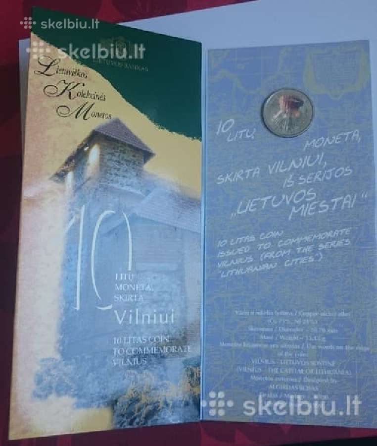 Siūlau 1998 m. skirta moneta Vilniui kaina 120euru