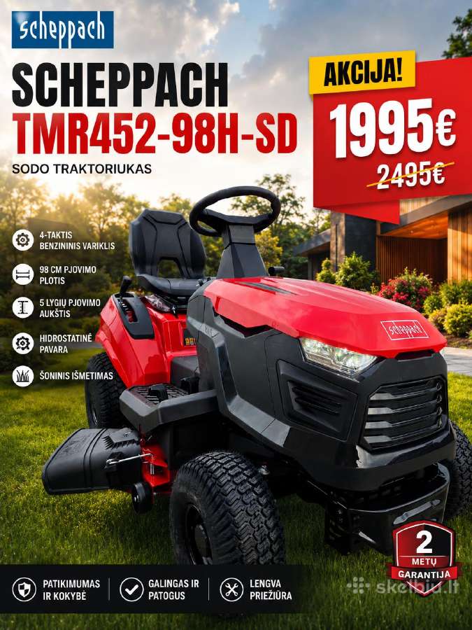 Vejos traktoriukas Scheppach Tmr452-98h-sd
